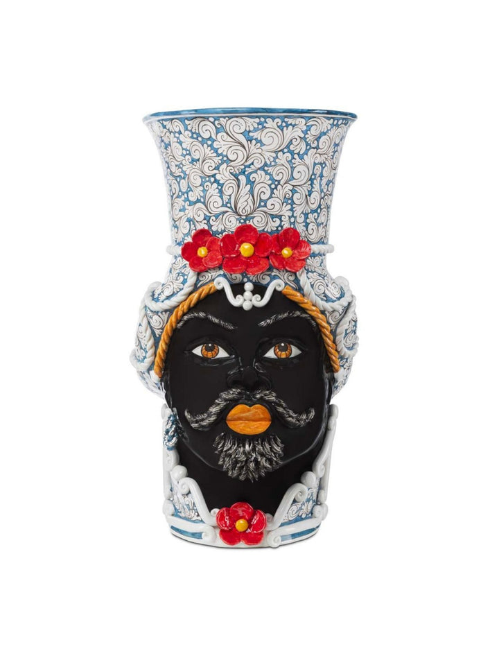 Abhika Vase Teste di Moro Man Giant Flower | H 76 cm