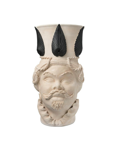 Abhika Vase Teste di Moro Man Giant Terra | H 76 cm
