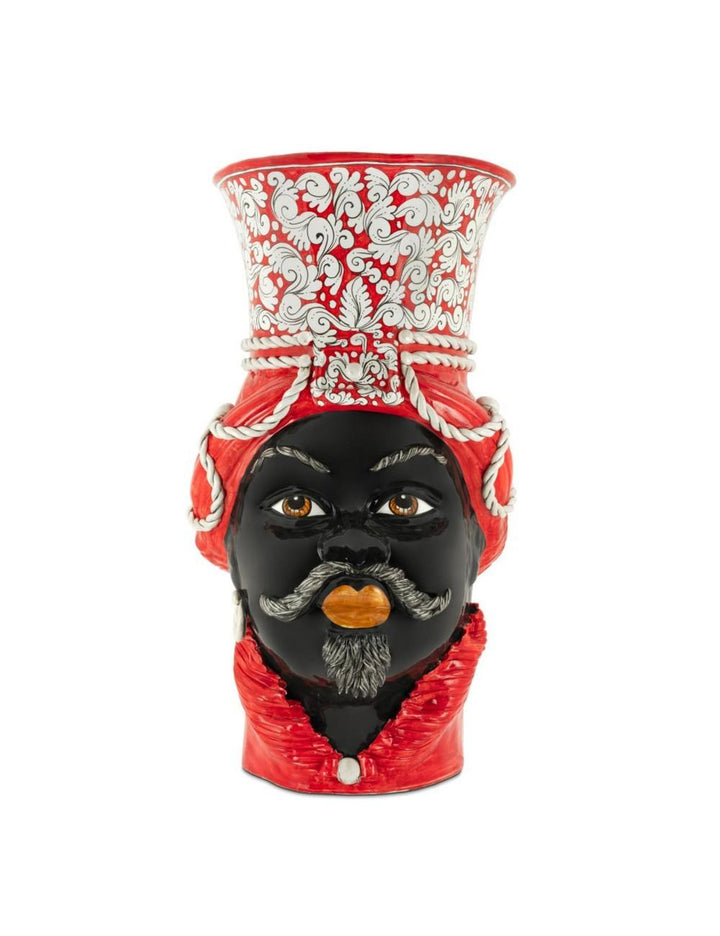Abhika Vase Teste di Moro Man Ornate Giant | H 76 cm