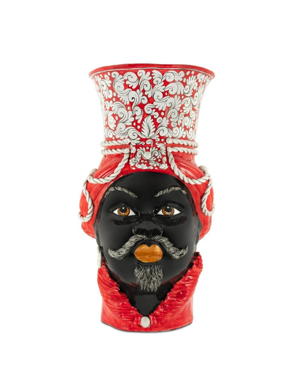 Abhika Vase Teste di Moro Man Ornate Giant | H 76 cm