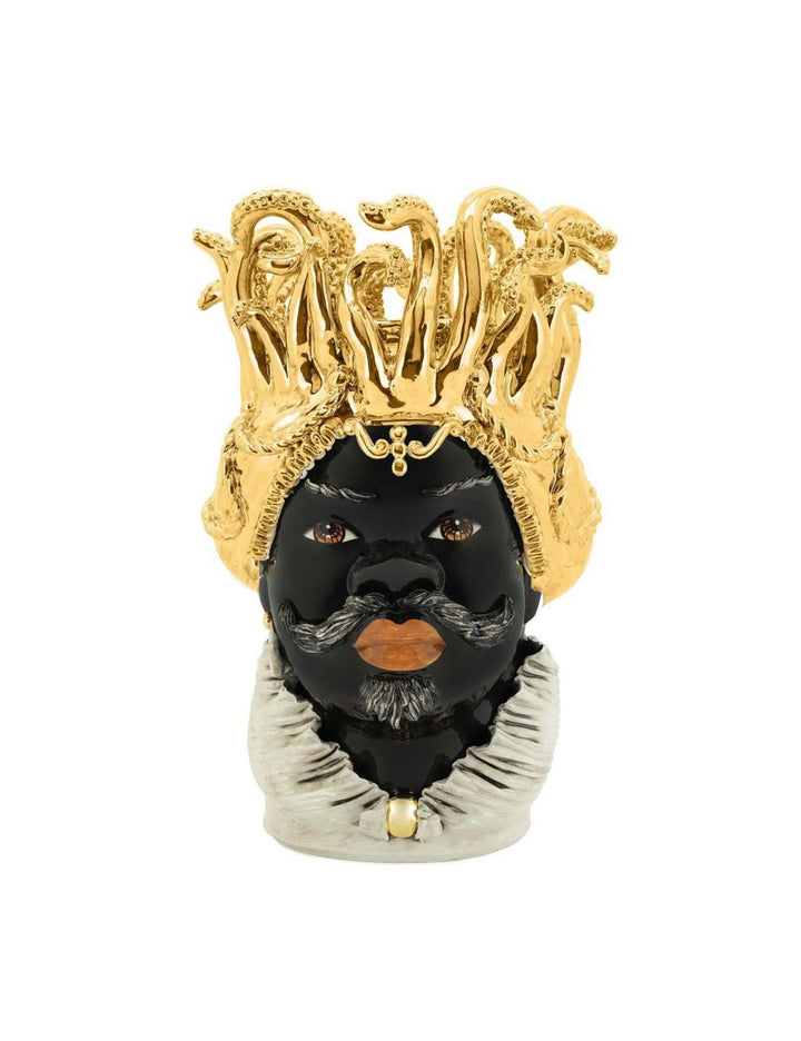 Abhika Vase Teste di Moro Man Tentacles Gold | H 50 cm