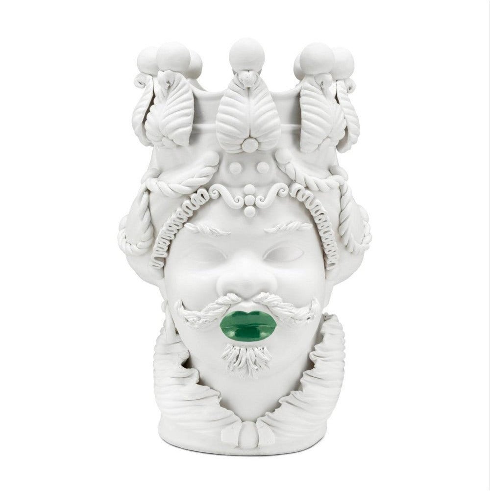 Abhika Vase Teste di Moro Mann mit Kussmund | H 48 cm