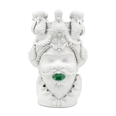 Abhika Vase Teste di Moro Mann mit Kussmund | H 48 cm