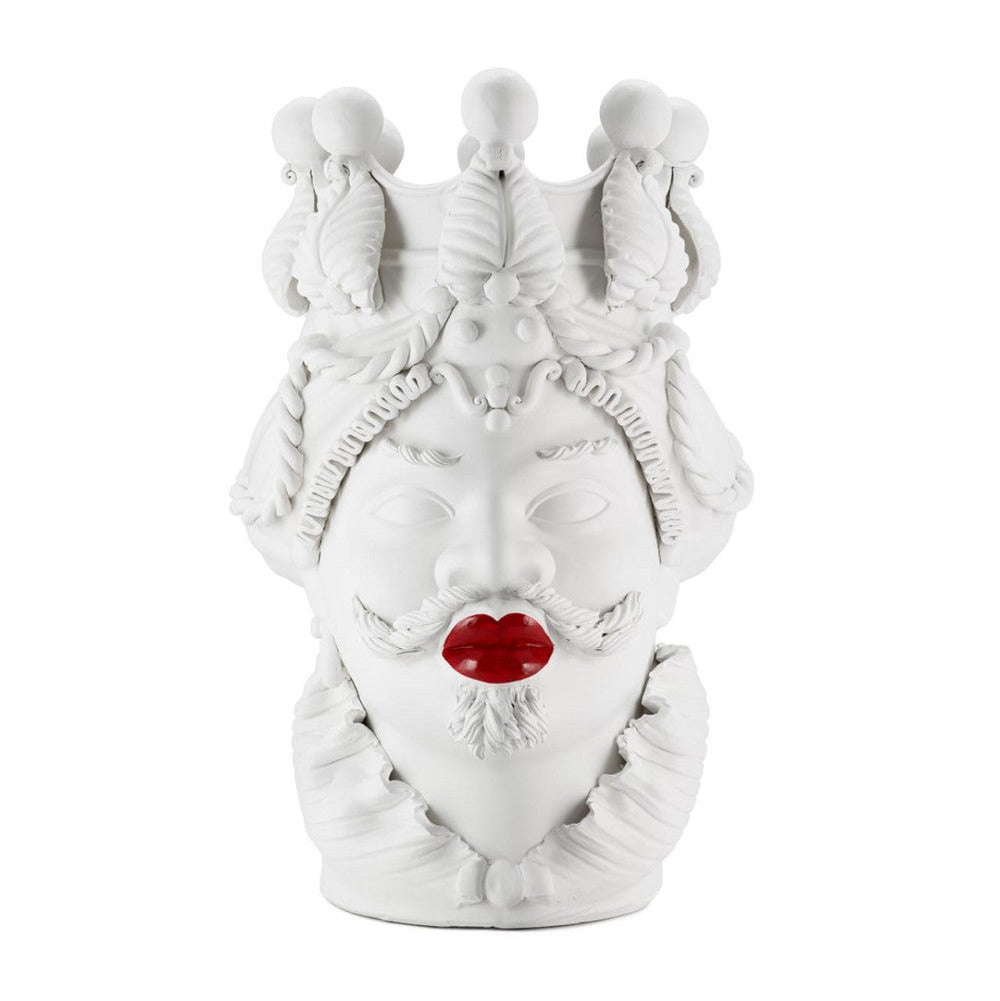Abhika Vase Teste di Moro Mann mit Kussmund | H 48 cm