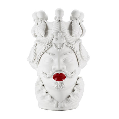 Abhika Vase Teste di Moro Mann mit Kussmund | H 48 cm