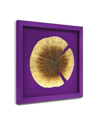 Abhika Wandbild "Lotus Leaf" mit echtem Lotusblatt & Blattgold