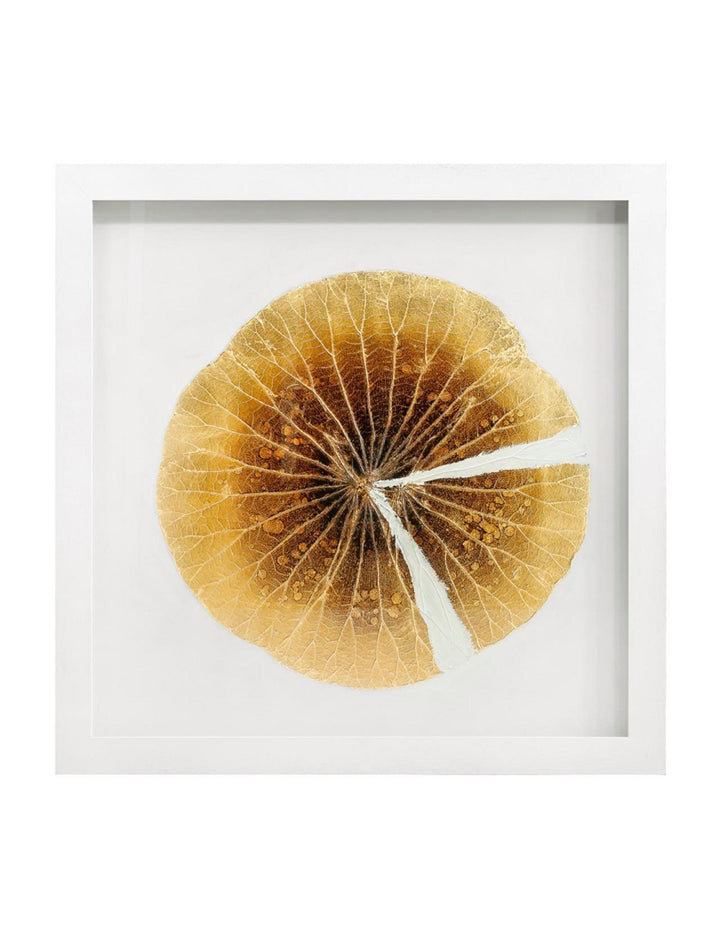Abhika Wandbild "Lotus Leaf" mit echtem Lotusblatt & Blattgold