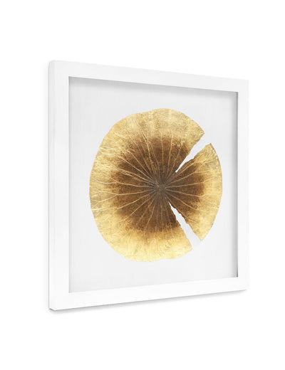 Abhika Wandbild "Lotus Leaf" mit echtem Lotusblatt & Blattgold