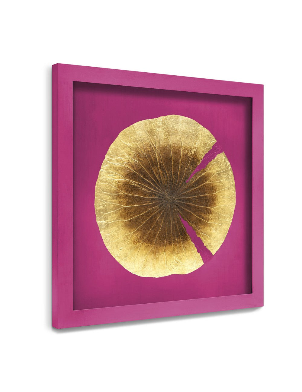 Abhika Wandbild "Lotus Leaf" mit echtem Lotusblatt & Blattgold