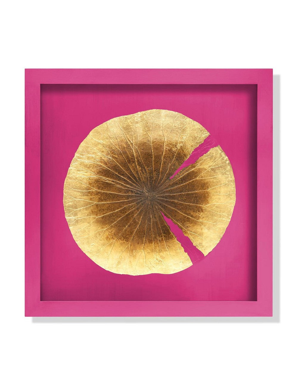 Abhika Wandbild "Lotus Leaf" mit echtem Lotusblatt & Blattgold