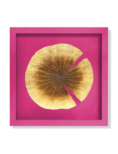 Abhika Wandbild "Lotus Leaf" mit echtem Lotusblatt & Blattgold