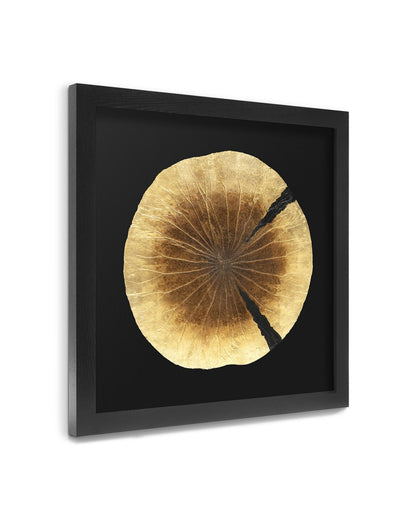 Abhika Wandbild "Lotus Leaf" mit echtem Lotusblatt & Blattgold
