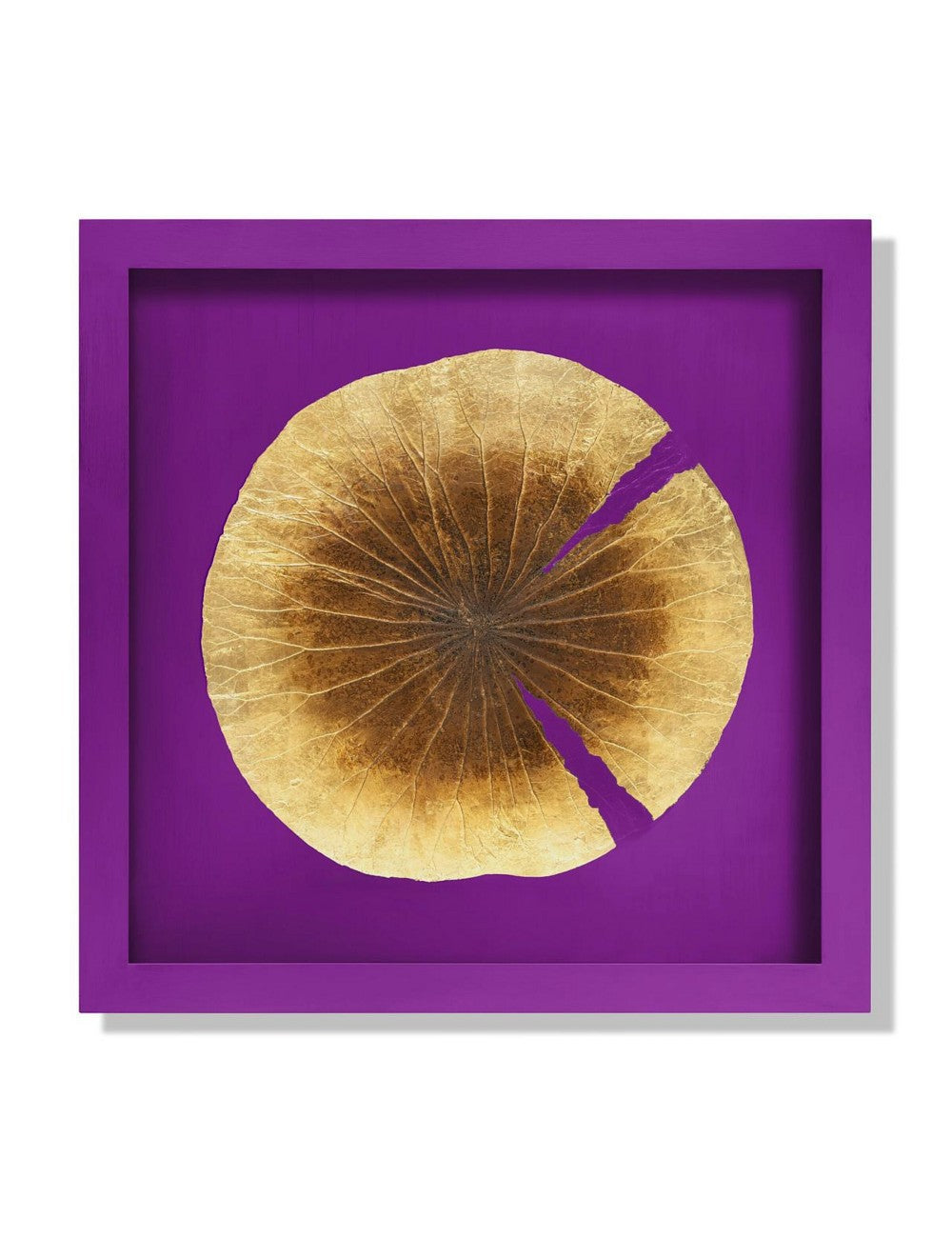 Abhika Wandbild "Lotus Leaf" mit echtem Lotusblatt & Blattgold