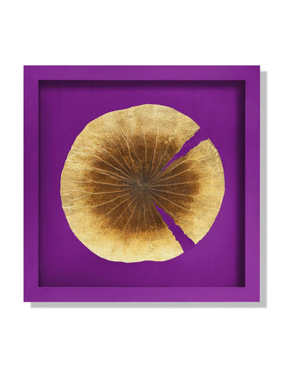 Abhika Wandbild "Lotus Leaf" mit echtem Lotusblatt & Blattgold