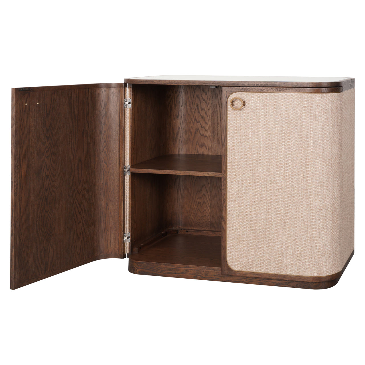 Richmond Interiors Sideboard kleiner Schrank Willox mit Leinen | 2-türig