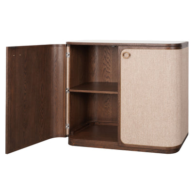 Richmond Interiors Sideboard kleiner Schrank Willox mit Leinen | 2-türig