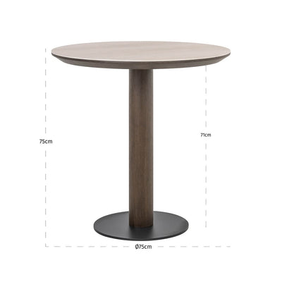 Richmond Interiors Runder Travertin Bistrotisch Ritz Braun | Ø 75 cm