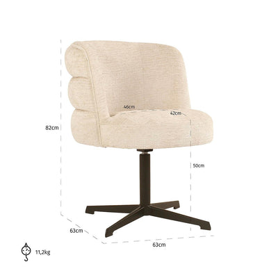 Alexander Jones Dreh-Esszimmerstuhl Chadwick | cream