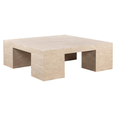 Alexander Jones Quadratischer Couchtisch Biltmore aus italienischem Travertin | 110x110 cm