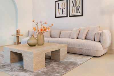 Alexander Jones Quadratischer Couchtisch Biltmore aus italienischem Travertin | 110x110 cm