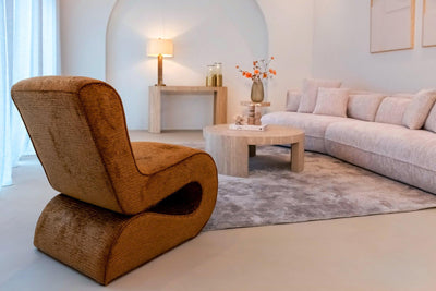 Alexander Jones Runder Couchtisch Biltmore aus italienischem Travertin | ø 100 cm