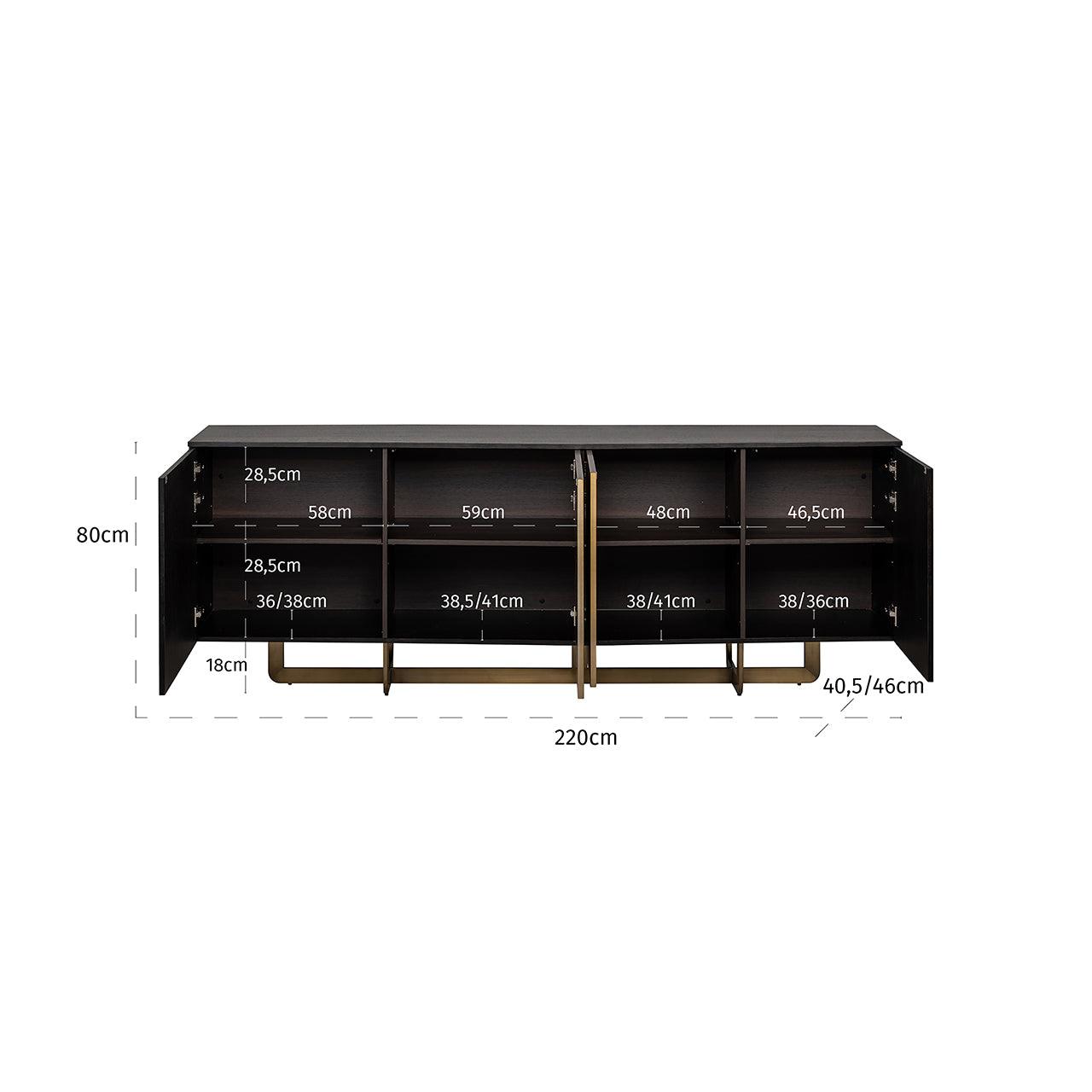Alexander Jones Sideboard Dax 4-türig | Brushed Gold