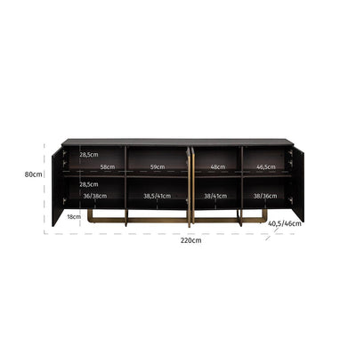 Alexander Jones Sideboard Dax 4-türig | Brushed Gold
