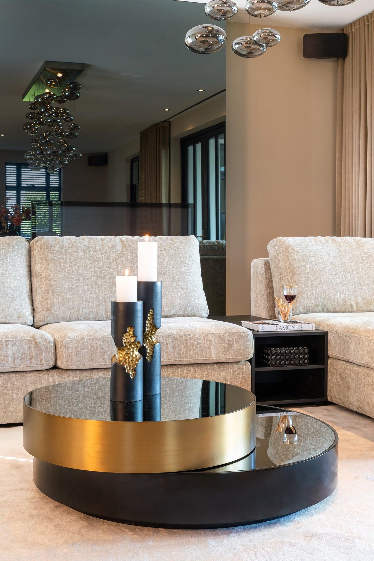Alexander Jones verspiegelter Couchtisch Slice | drehbar
