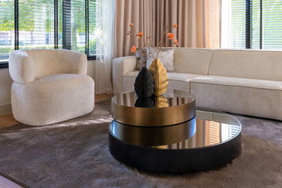 Alexander Jones verspiegelter Couchtisch Slice | drehbar