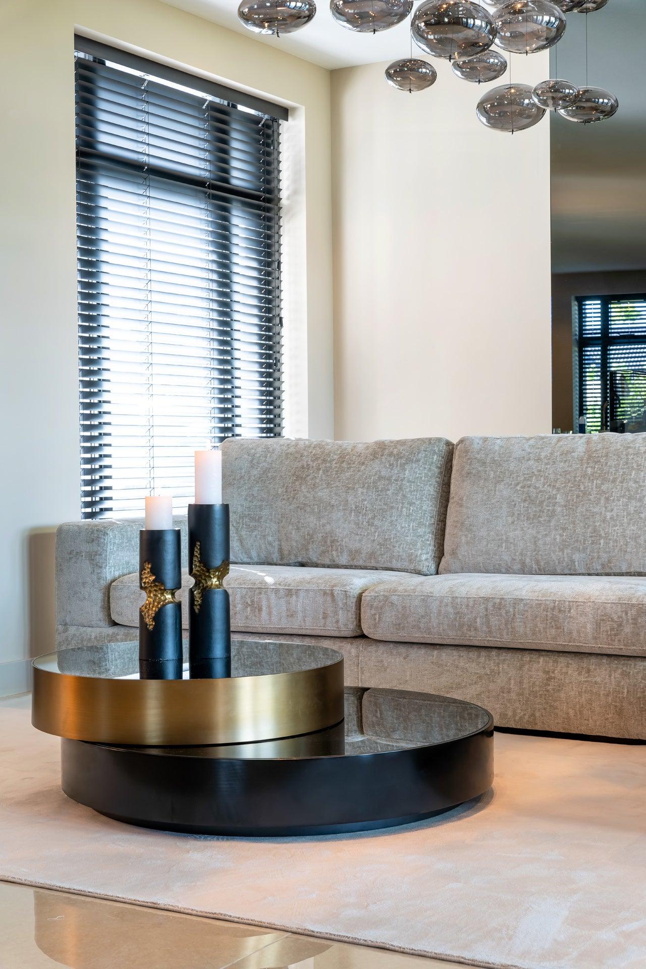 Alexander Jones verspiegelter Couchtisch Slice | drehbar
