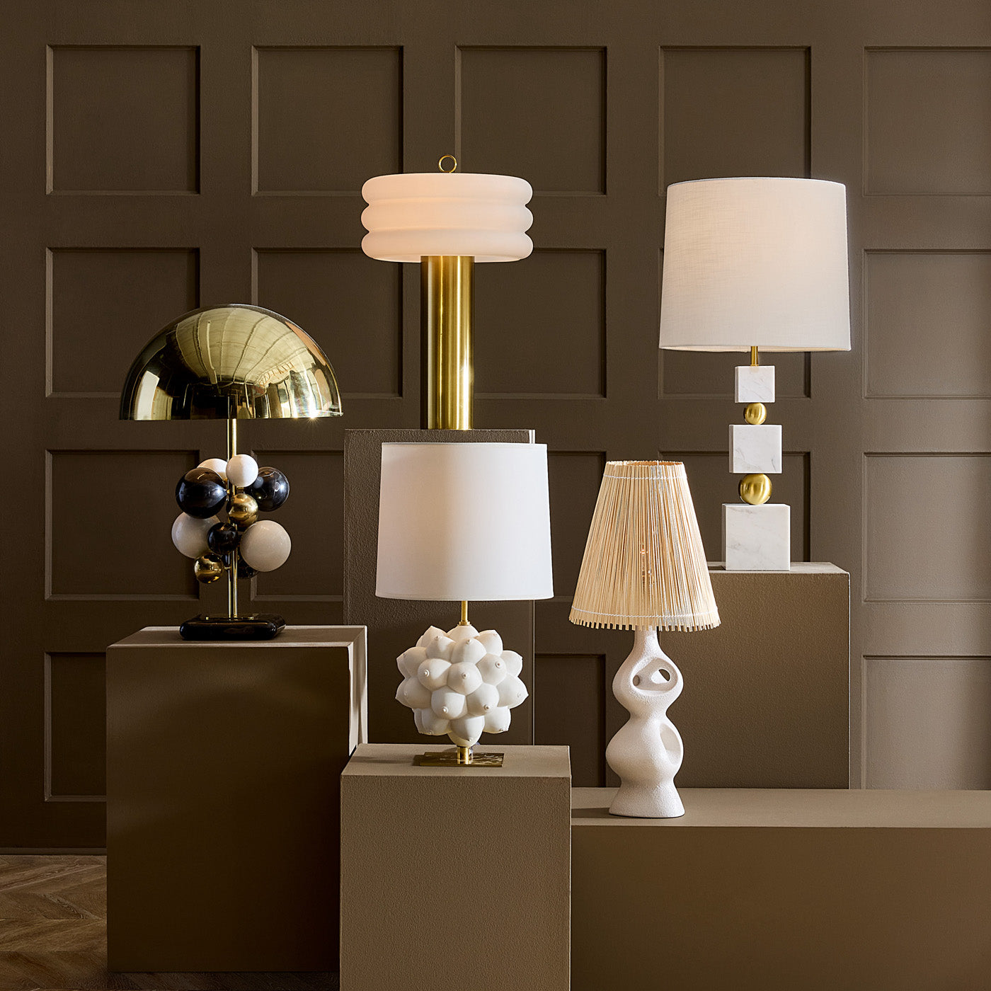 Jonathan Adler Tischlampe Globo | Marmor & Brass
