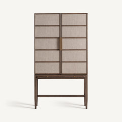Vical Armoire Vienne en placage chêne avec cannage