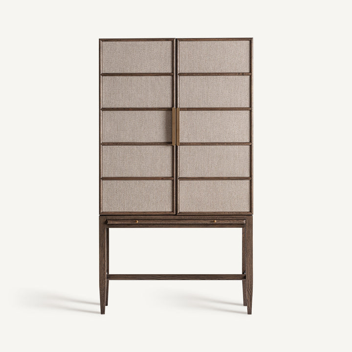 Vical Armoire Vienne en placage chêne avec cannage