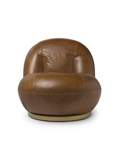 Abhika Leder Lounge-Drehsessel Sophie | Cognac
