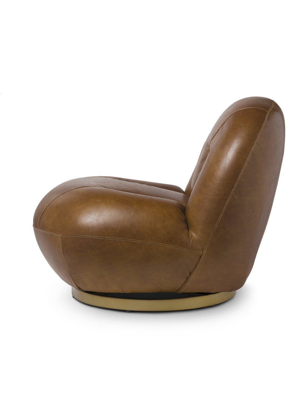 Abhika Leder Lounge-Drehsessel Sophie | Cognac