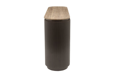 Richmond Interiors ovales Travertin-Sideboard Russo braun | 4-türig