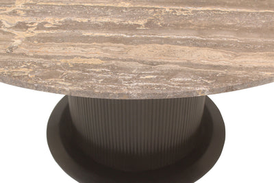 Richmond Interiors runder Travertin-Esstisch Russo braun | ø 140 cm