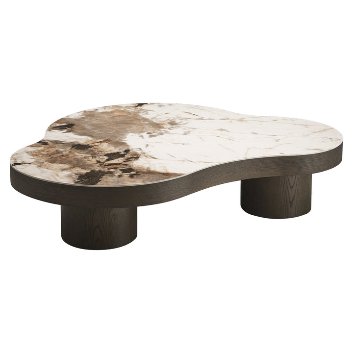 Richmond Interiors organischer Keramik-Couchtisch Langford | Braun