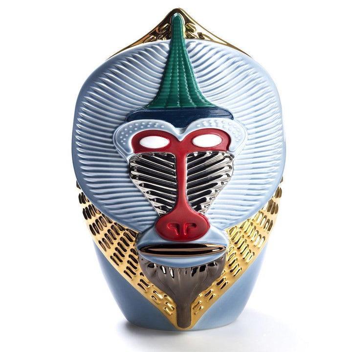 Bosa VASE PRIMATES MANDRILLUS | Hellblau