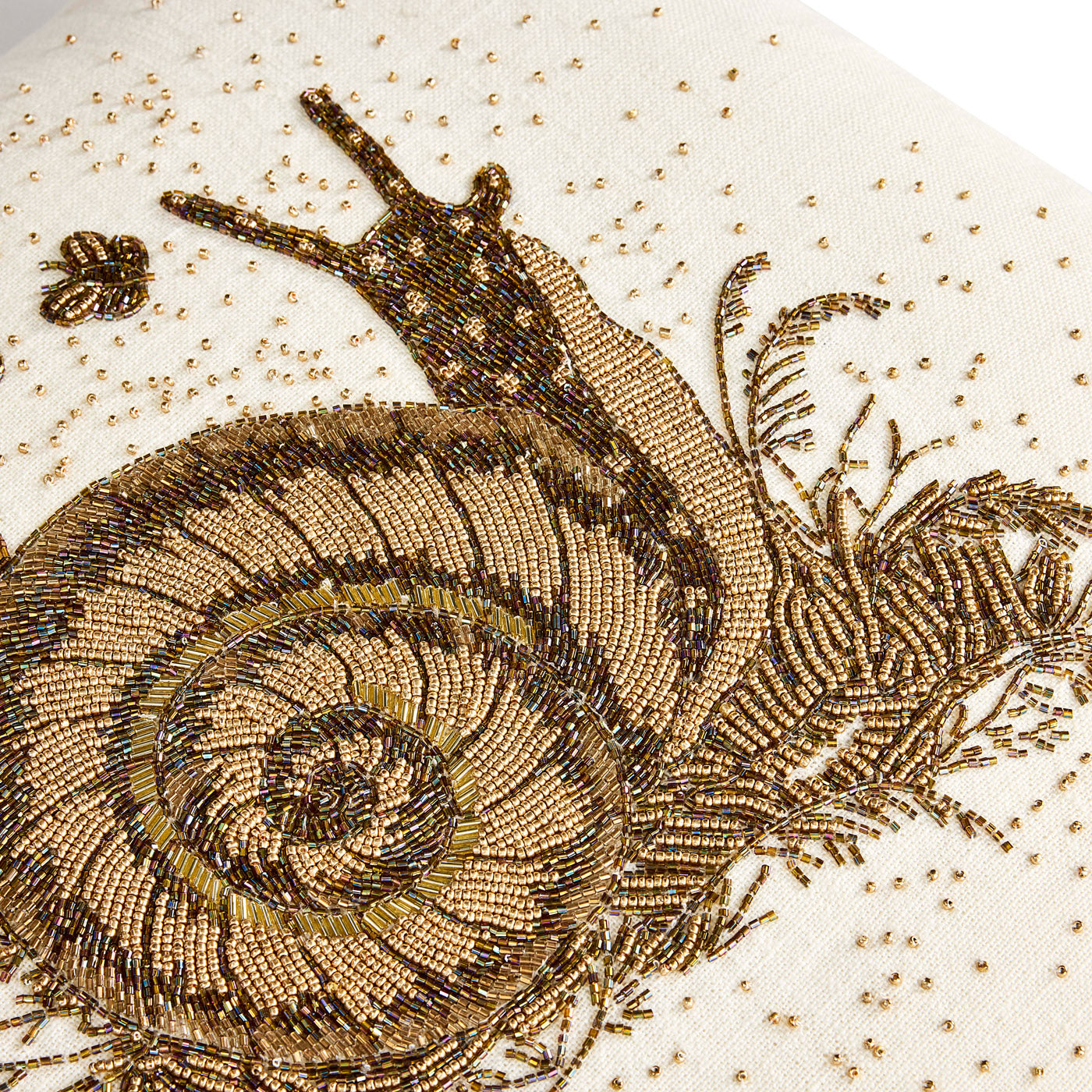 Jonathan Adler mit Perlen besticktes Kissen Botanist Snail Schnecke | 50x50 cm