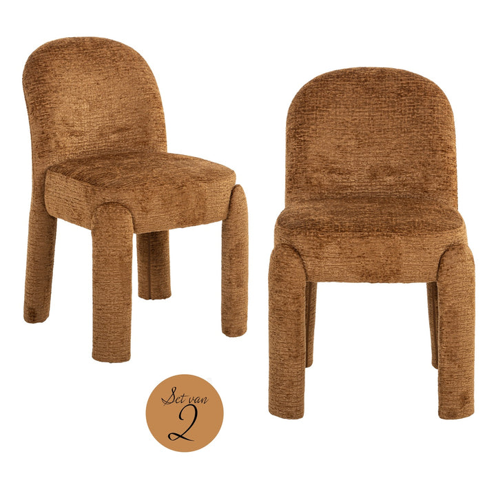 Richmond Interiors 2er Set Esszimmerstuhl Brandi | cognac