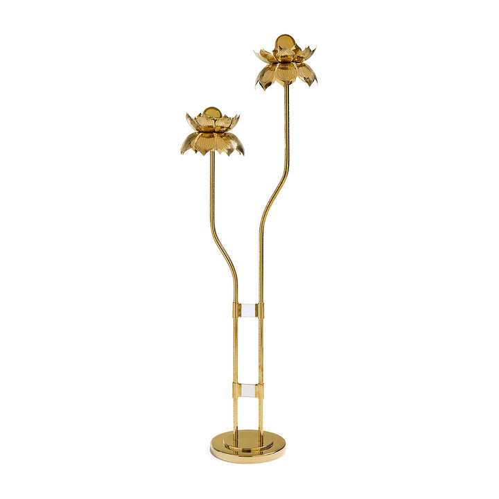 Jonathan Adler Stehlampe Brass Flower mit Blüten | Gold