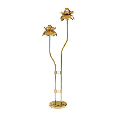 Jonathan Adler Stehlampe Brass Flower mit Blüten | Gold