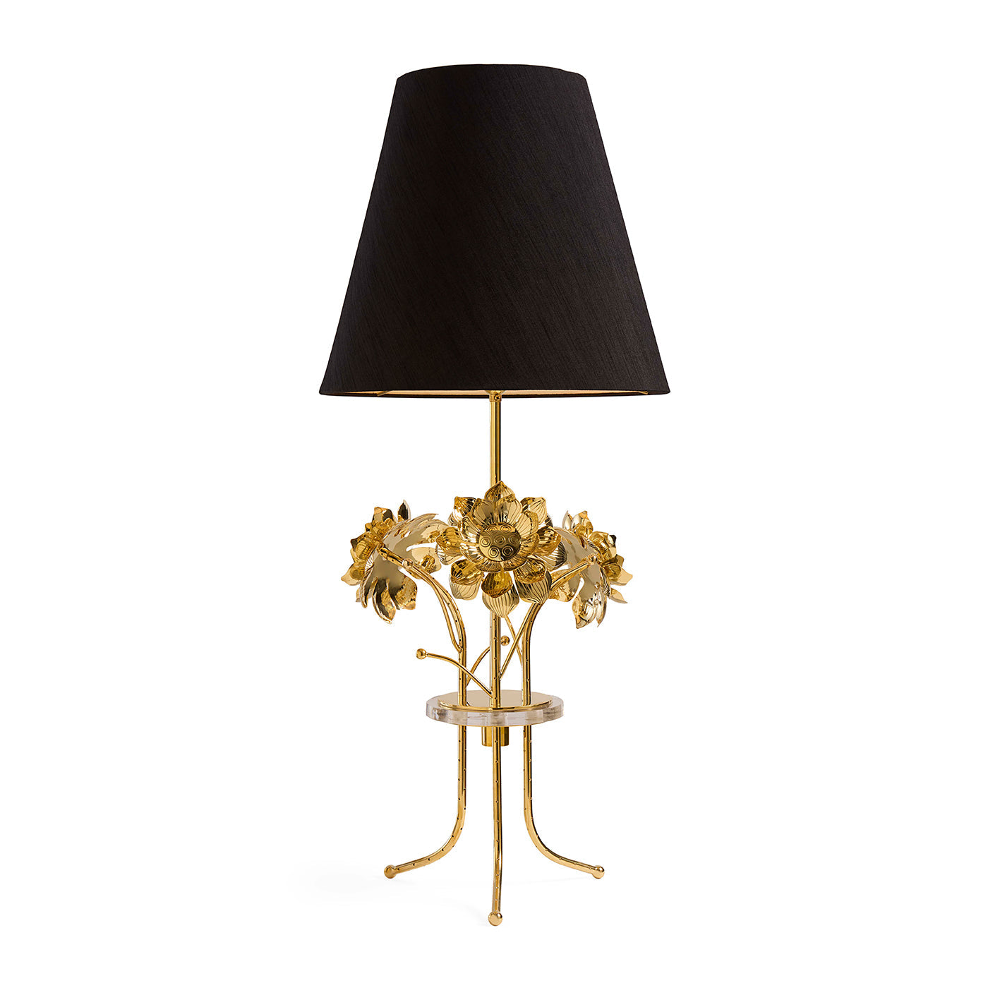 Jonathan Adler Tischlampe Brass Flower mit Blüten | Gold