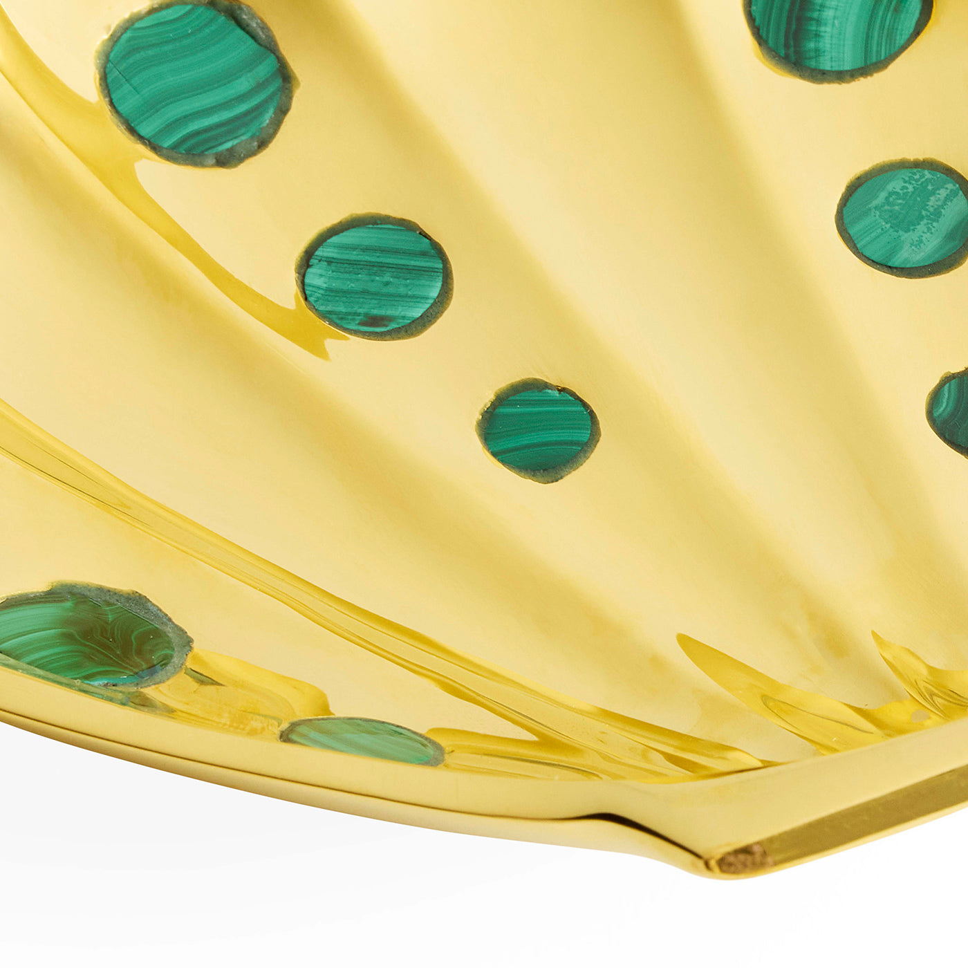 Jonathan Adler Ablageschale Brass Clam Shell Tray | Messing mit echtem Malachit