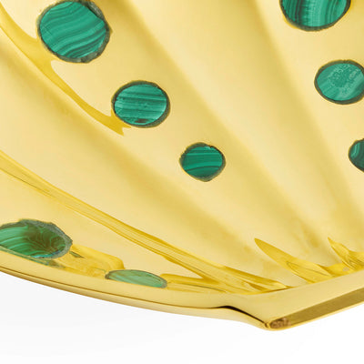 Jonathan Adler Ablageschale Brass Clam Shell Tray | Messing mit echtem Malachit