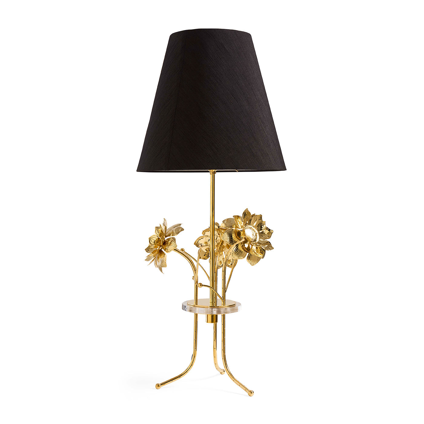 Jonathan Adler Tischlampe Brass Flower mit Blüten | Gold