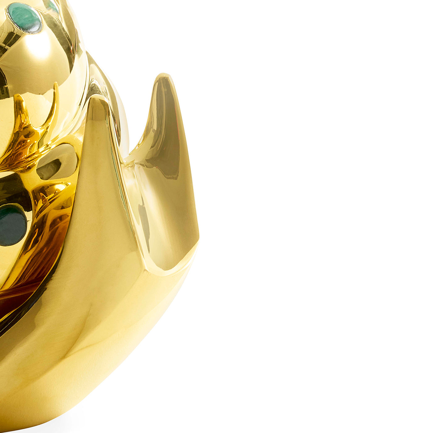 Jonathan Adler Aufbewahrungsdose Brass Snail Schnecke | Messing mit echtem Malachit