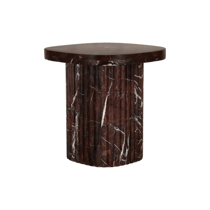 Richmond Interiors Marble Side Table Orchid | Burgundy