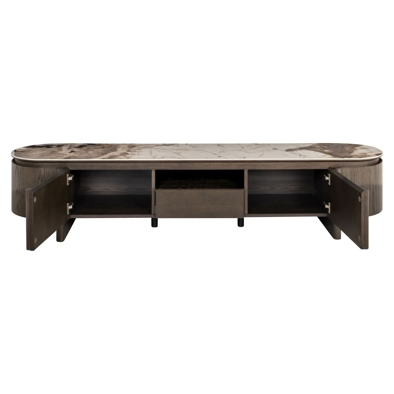 Richmond Interiors ovales TV-Lowboard Langford | Braun